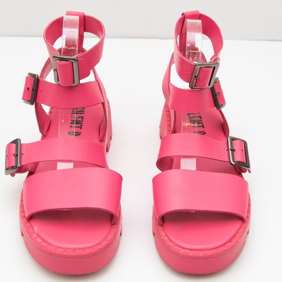Anthropologie Silent D Friand Gladiator Sport Sandals Platform Leather Pink 39 - Picture 4 of 10